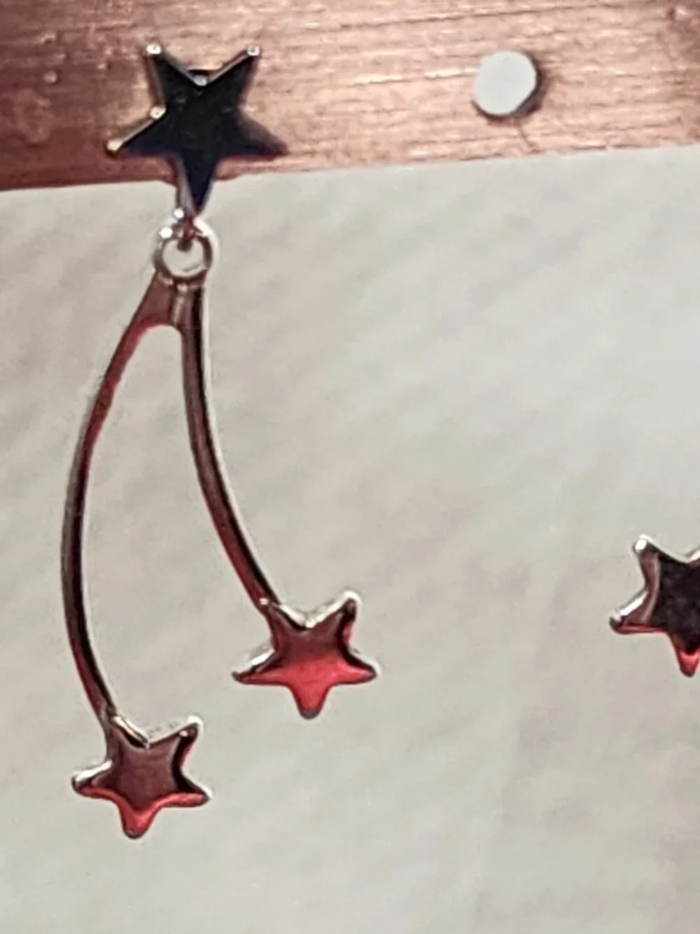 Avon Vintage Silver Tone Double Shooting Star Dangle with Star Stud Earrings